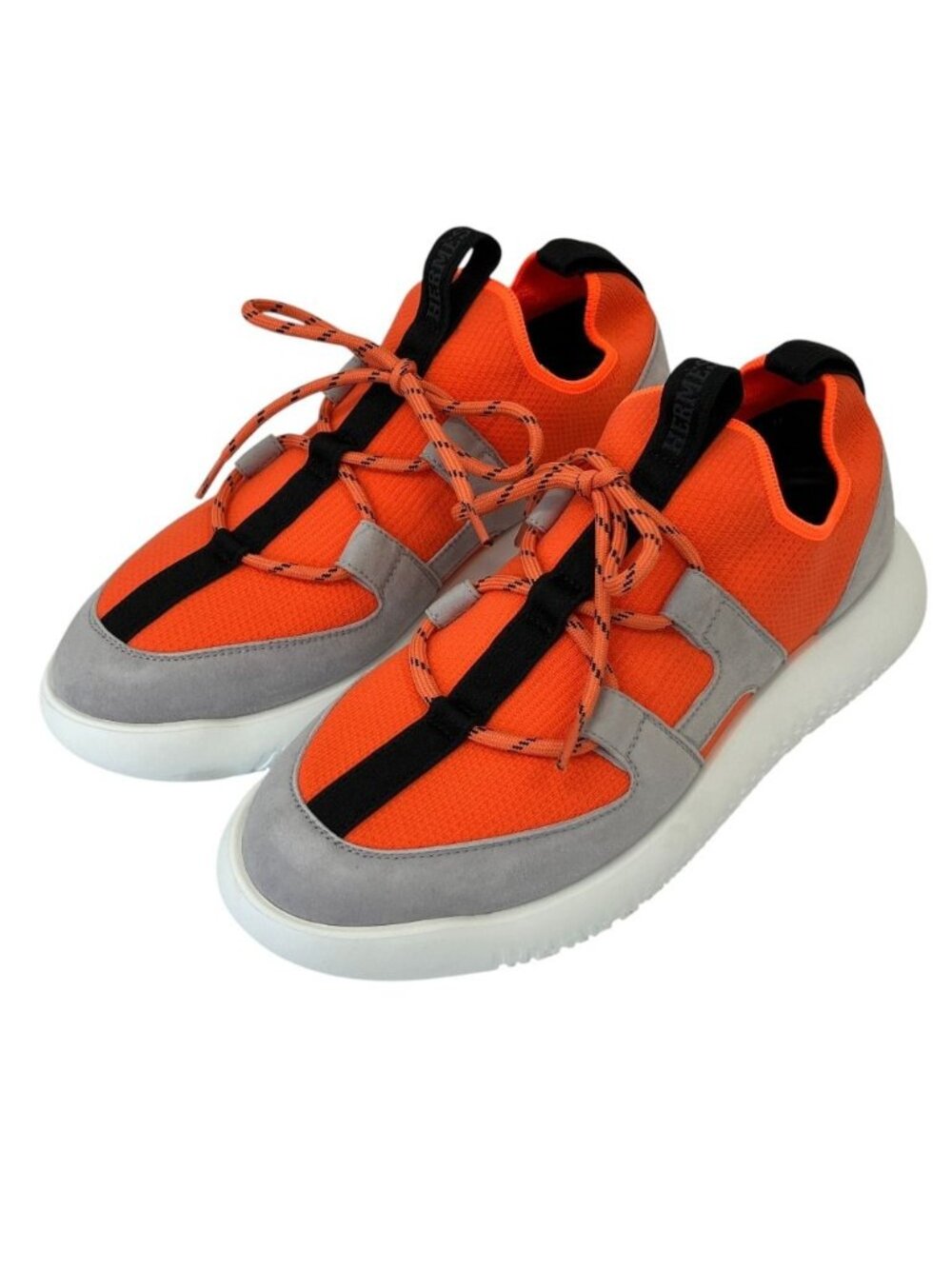 Hermes Duel Lace Up Sneakers Orange